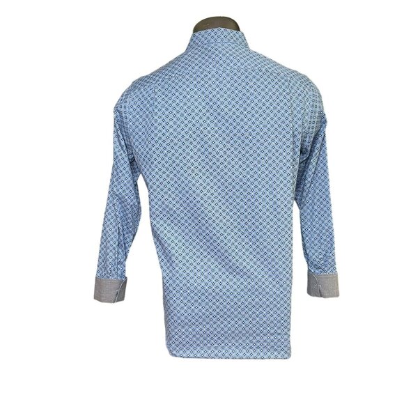 Mens Michael Kors Button Up Dress Shirt Tailored Fit Size M Blue u - Picture 8 of 13